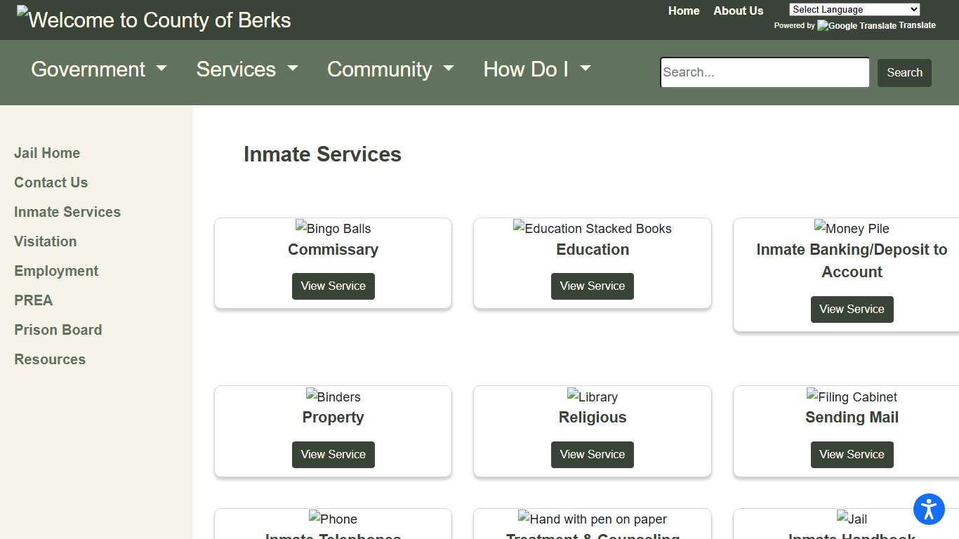 Berks County - Inmate Services